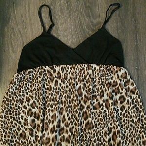 Leopard Print Spaghetti Strap Dress